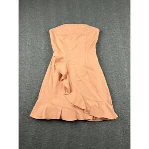 Superdown Rosie Strapless Ruffle Mini Dress Peach Size XXS Revolve